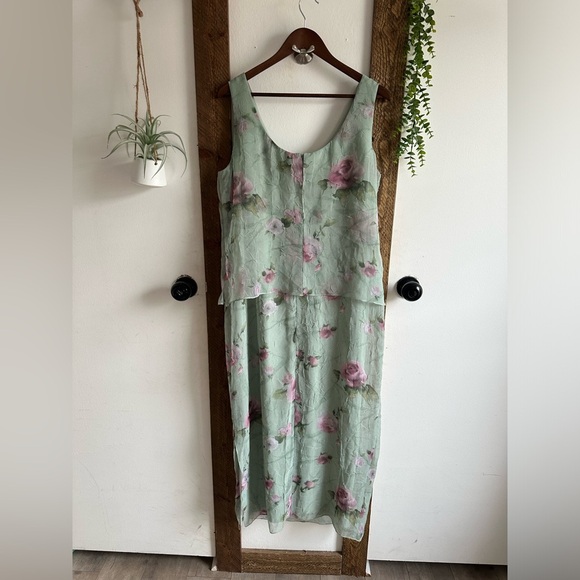 Vintage 90s Plus Women’s Floral Print Sleeveless Dress Size 14W Made in USA - Picture 5 of 16